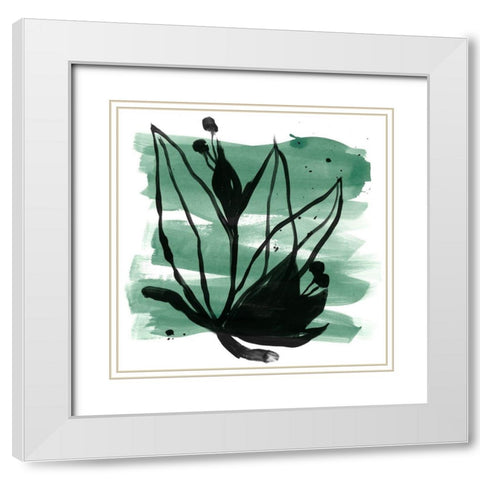 Tropical Sumi-e VII White Modern Wood Framed Art Print with Double Matting by Vess, June Erica