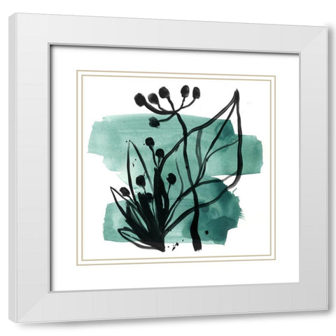 Tropical Sumi-e IX White Modern Wood Framed Art Print with Double Matting by Vess, June Erica