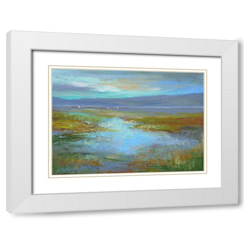 Sailing the South Bay White Modern Wood Framed Art Print with Double Matting by Finch, Sheila