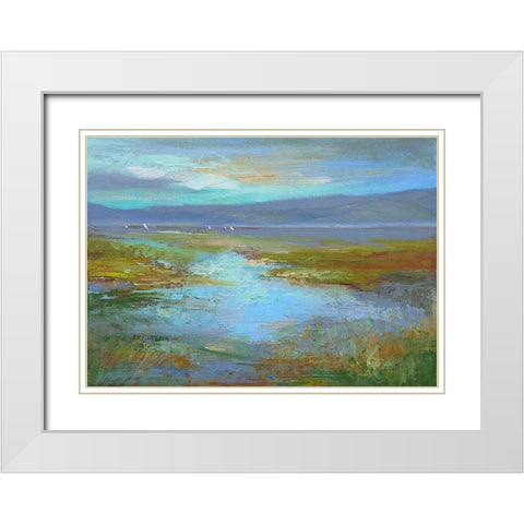 Sailing the South Bay White Modern Wood Framed Art Print with Double Matting by Finch, Sheila
