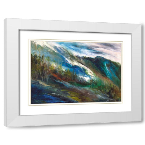 Sierra Storm White Modern Wood Framed Art Print with Double Matting by Finch, Sheila