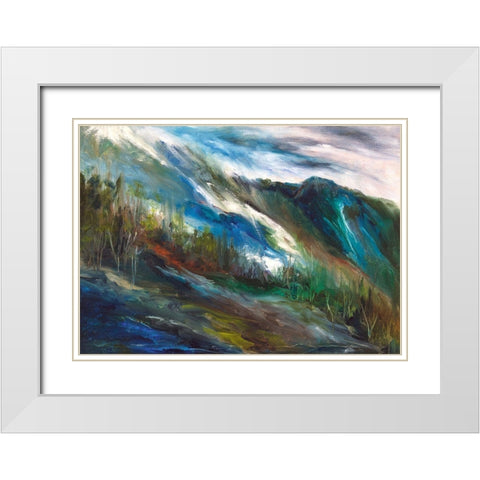 Sierra Storm White Modern Wood Framed Art Print with Double Matting by Finch, Sheila