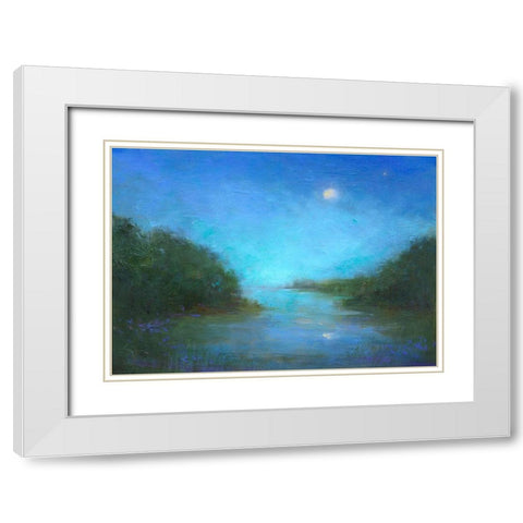 Twilight White Modern Wood Framed Art Print with Double Matting by Finch, Sheila