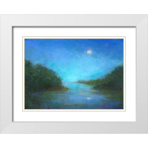 Twilight White Modern Wood Framed Art Print with Double Matting by Finch, Sheila