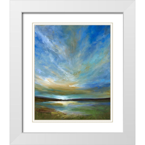 Updraft White Modern Wood Framed Art Print with Double Matting by Finch, Sheila