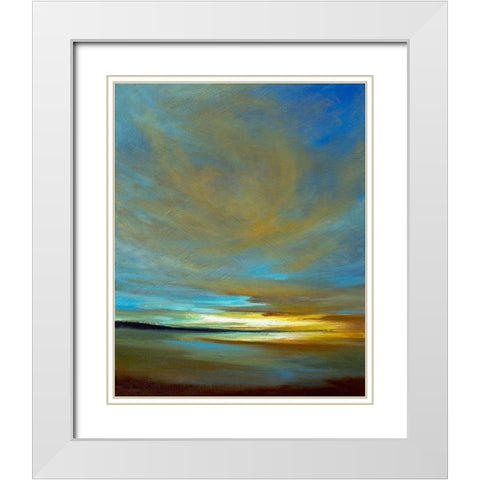 Dusk #4 White Modern Wood Framed Art Print with Double Matting by Finch, Sheila