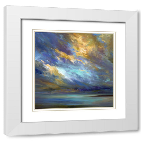 Coastal Clouds #30 White Modern Wood Framed Art Print with Double Matting by Finch, Sheila