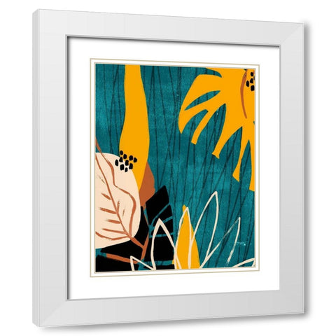 Graphic Blue Lagoon I White Modern Wood Framed Art Print with Double Matting by Vess, June Erica