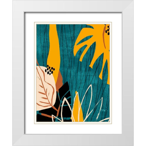 Graphic Blue Lagoon I White Modern Wood Framed Art Print with Double Matting by Vess, June Erica