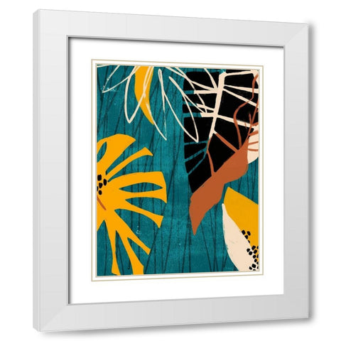 Graphic Blue Lagoon II White Modern Wood Framed Art Print with Double Matting by Vess, June Erica