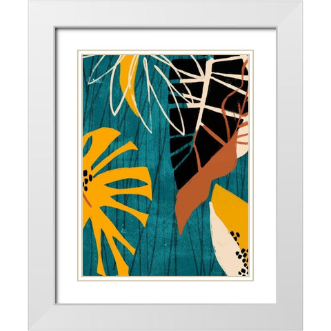 Graphic Blue Lagoon II White Modern Wood Framed Art Print with Double Matting by Vess, June Erica