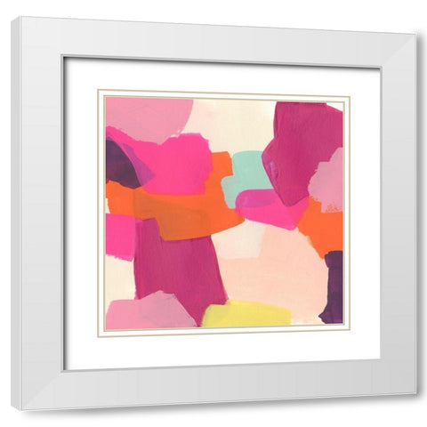 Pink Slip II White Modern Wood Framed Art Print with Double Matting by Vess, June Erica