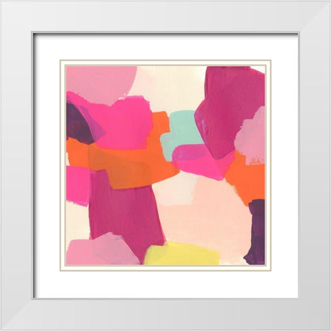 Pink Slip II White Modern Wood Framed Art Print with Double Matting by Vess, June Erica