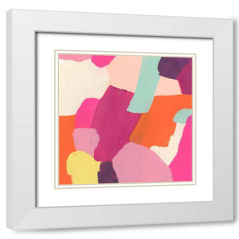 Pink Slip III White Modern Wood Framed Art Print with Double Matting by Vess, June Erica