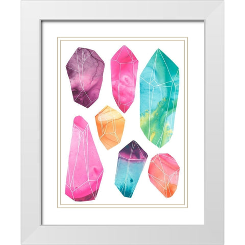 Prism Crystals II White Modern Wood Framed Art Print with Double Matting by Vess, June Erica