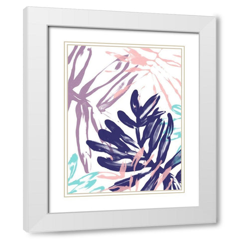 Miami Floral II White Modern Wood Framed Art Print with Double Matting by Vess, June Erica
