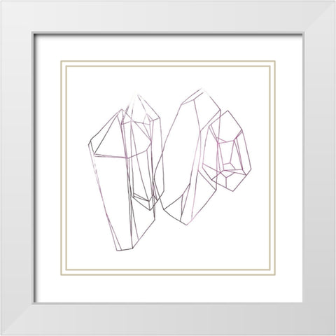 Contour Crystals I White Modern Wood Framed Art Print with Double Matting by Vess, June Erica