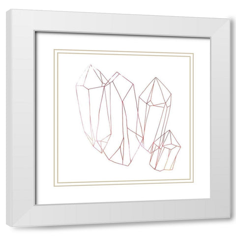 Contour Crystals II White Modern Wood Framed Art Print with Double Matting by Vess, June Erica