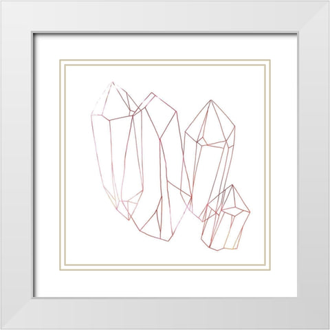 Contour Crystals II White Modern Wood Framed Art Print with Double Matting by Vess, June Erica