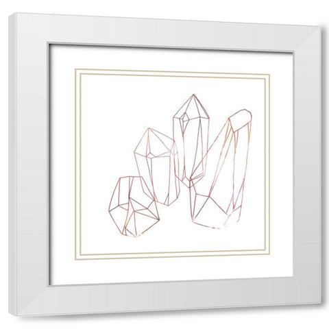Contour Crystals III White Modern Wood Framed Art Print with Double Matting by Vess, June Erica