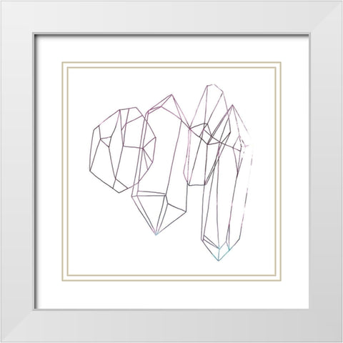 Contour Crystals IV White Modern Wood Framed Art Print with Double Matting by Vess, June Erica