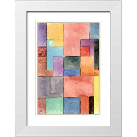 Primary Blocks I White Modern Wood Framed Art Print with Double Matting by Wang, Melissa