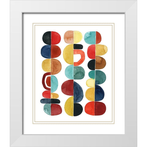 Midcentury Sunrise II White Modern Wood Framed Art Print with Double Matting by Popp, Grace