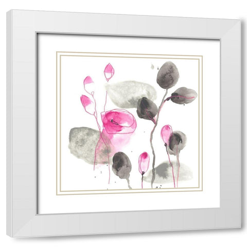 Snapdragon I White Modern Wood Framed Art Print with Double Matting by Vess, June Erica