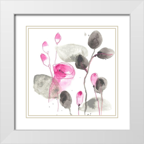Snapdragon I White Modern Wood Framed Art Print with Double Matting by Vess, June Erica