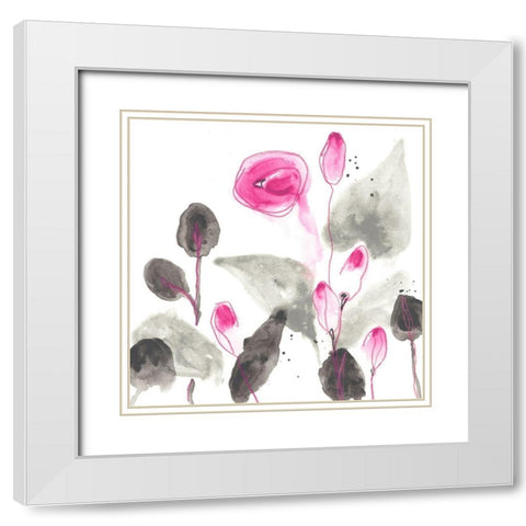 Snapdragon II White Modern Wood Framed Art Print with Double Matting by Vess, June Erica
