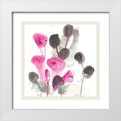 Snapdragon III White Modern Wood Framed Art Print with Double Matting by Vess, June Erica