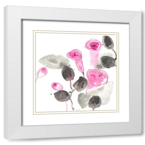 Snapdragon IV White Modern Wood Framed Art Print with Double Matting by Vess, June Erica