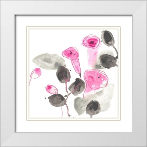 Snapdragon IV White Modern Wood Framed Art Print with Double Matting by Vess, June Erica