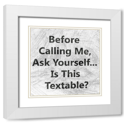 Phone Snark II White Modern Wood Framed Art Print with Double Matting by Chandler, Sharon
