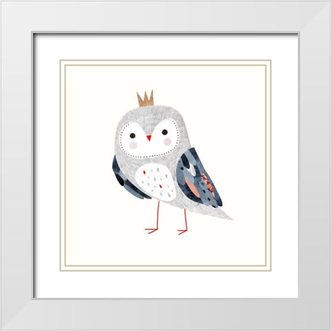 Crowned Critter II White Modern Wood Framed Art Print with Double Matting by Borges, Victoria