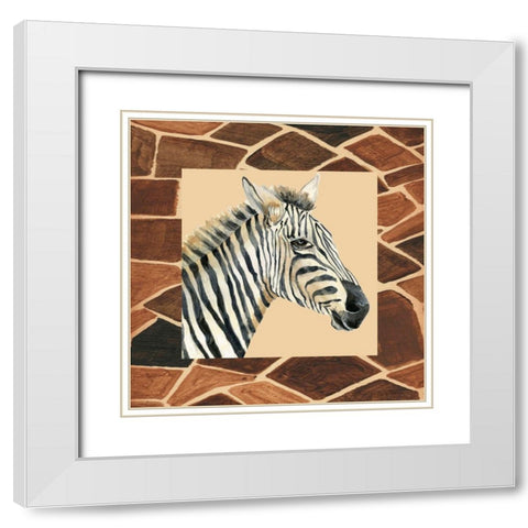Safari I White Modern Wood Framed Art Print with Double Matting by Moore, Regina