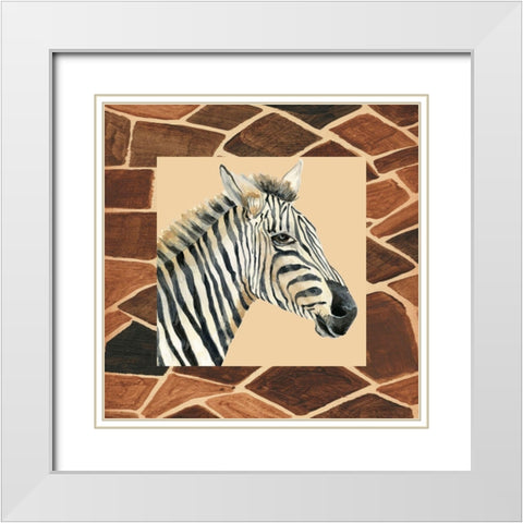 Safari I White Modern Wood Framed Art Print with Double Matting by Moore, Regina