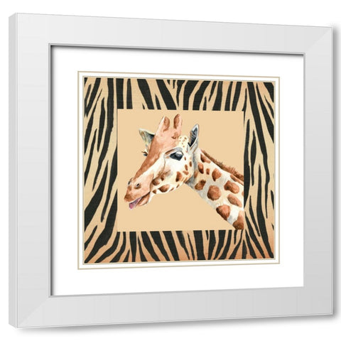 Safari II White Modern Wood Framed Art Print with Double Matting by Moore, Regina