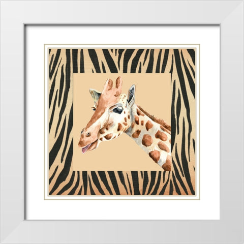 Safari II White Modern Wood Framed Art Print with Double Matting by Moore, Regina