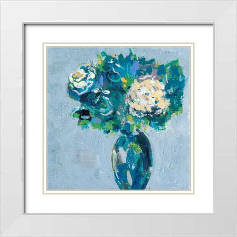 Chaos Floral II White Modern Wood Framed Art Print with Double Matting by Moore, Regina
