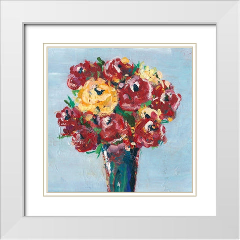 Chaos Floral III White Modern Wood Framed Art Print with Double Matting by Moore, Regina