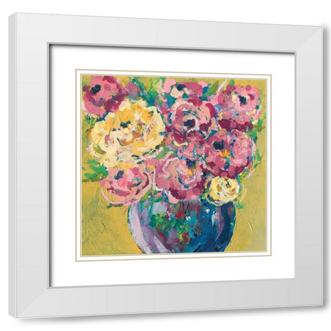 Chaos Floral V White Modern Wood Framed Art Print with Double Matting by Moore, Regina