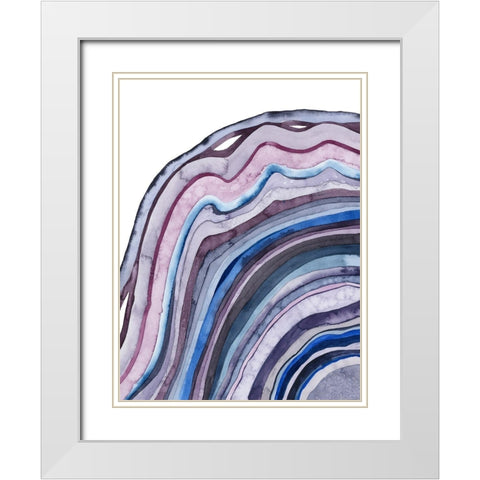 Amethyst Agate I White Modern Wood Framed Art Print with Double Matting by Popp, Grace