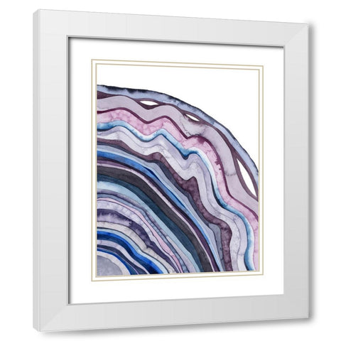 Amethyst Agate II White Modern Wood Framed Art Print with Double Matting by Popp, Grace