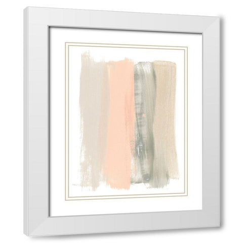 Blush Abstract II White Modern Wood Framed Art Print with Double Matting by Vess, June Erica