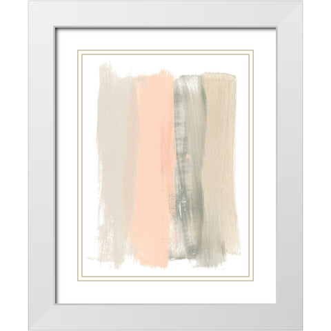 Blush Abstract II White Modern Wood Framed Art Print with Double Matting by Vess, June Erica