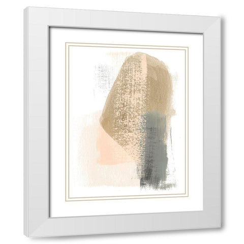 Blush Abstract III White Modern Wood Framed Art Print with Double Matting by Vess, June Erica