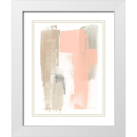 Blush Abstract VI White Modern Wood Framed Art Print with Double Matting by Vess, June Erica