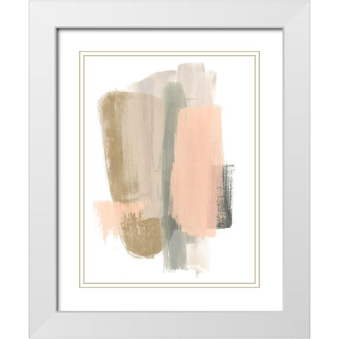 Blush Abstract VII White Modern Wood Framed Art Print with Double Matting by Vess, June Erica