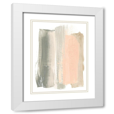 Blush Abstract VIII White Modern Wood Framed Art Print with Double Matting by Vess, June Erica